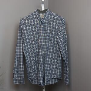 J.Crew Tailored Fit Blue Plaid Button Down Shirt Men’s Medium Cotton